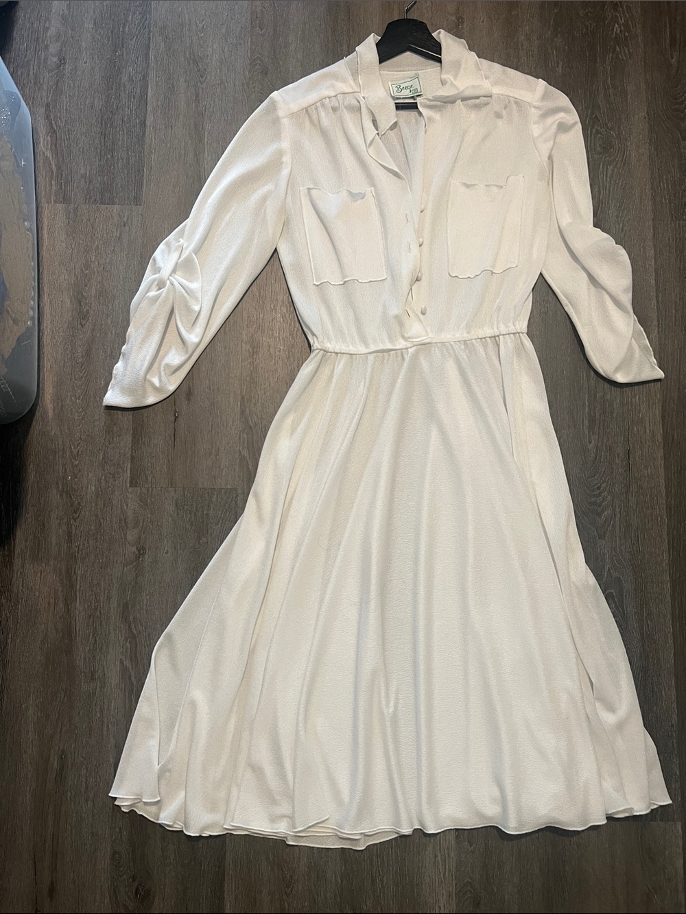 & Other Stories White Button-Front Midi Dress
